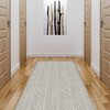 Deerlux Area Rug with Nonslip Backing, Abstract Beige Chevron Strokes Pattern, 2.5 x 6.5 Ft Runner QI003641.R